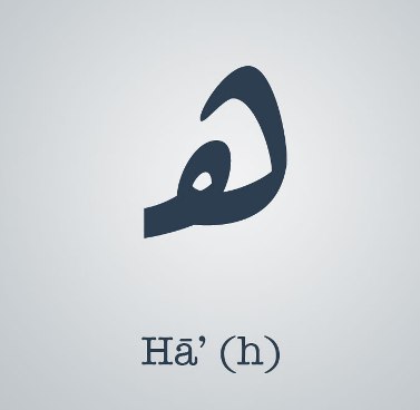 بالخط العربي حرف الهاء مزخرف