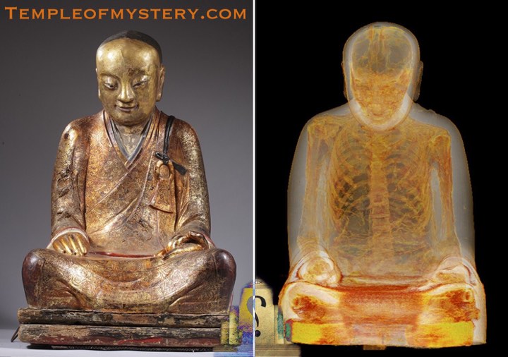 أشعة X-Rays تكشف عن وجود راهب بوذي محنط بداخل تمثال  